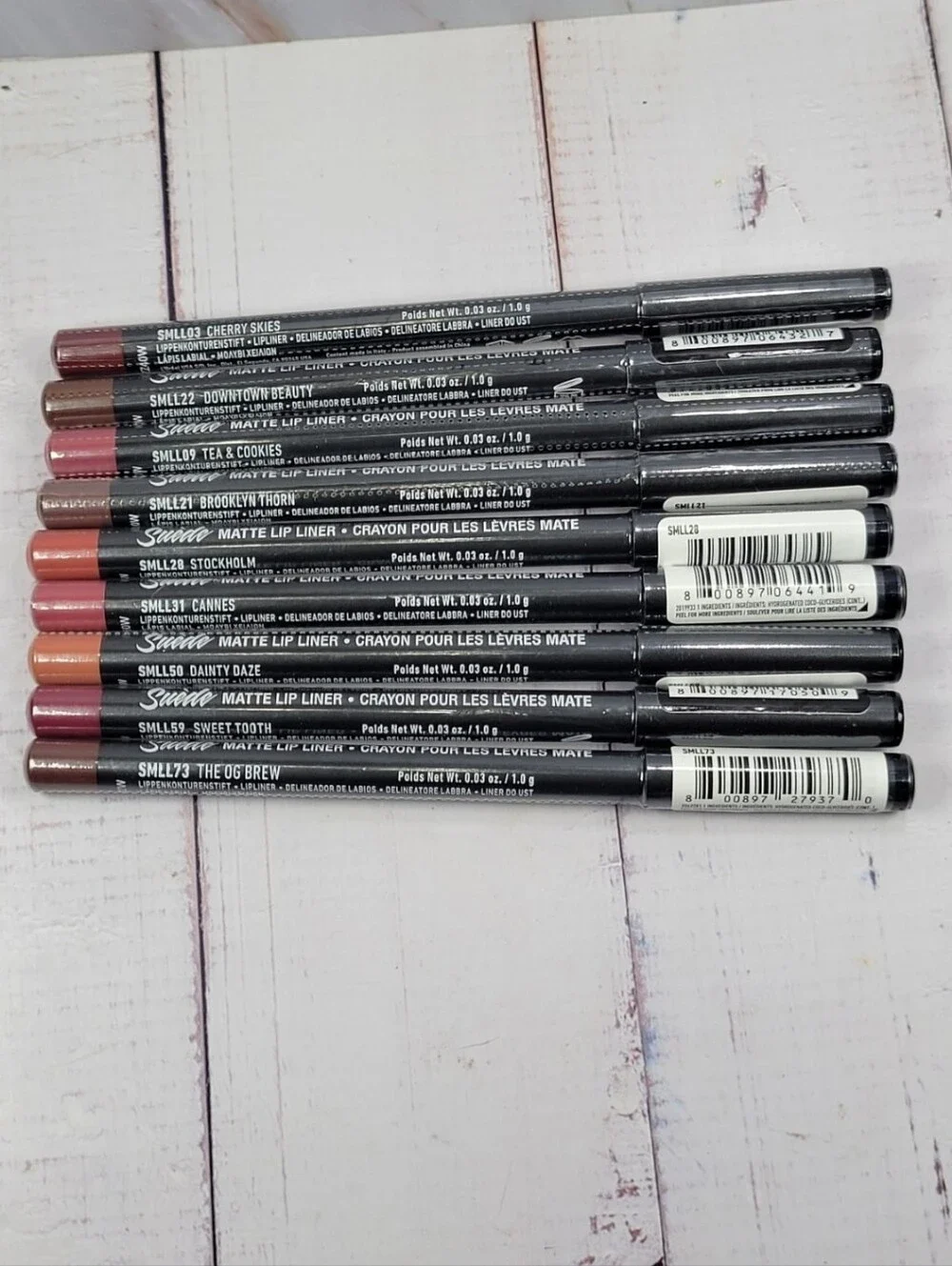 9 Piece NYX Suede Matte Lip Liner Bundle NEW!